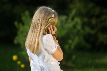 girl going to the first holy communion
