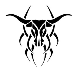 black tattoo bull illustration
