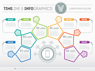 Part of the report with logo and icons set. Vector infographic