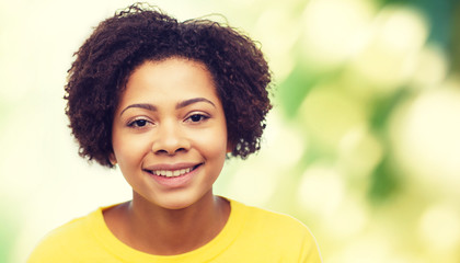 happy african american young woman face