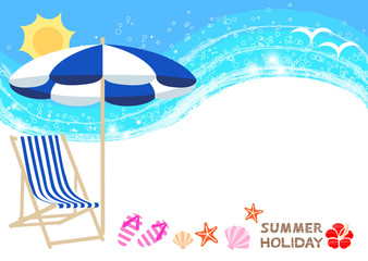 パラソル　チェア　海