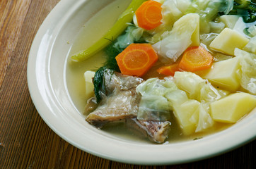 German soup with pork tripe