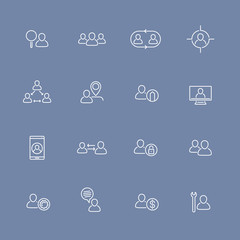 Personnel, HR line icons set, human resources, staff, community, employee, vector illustration