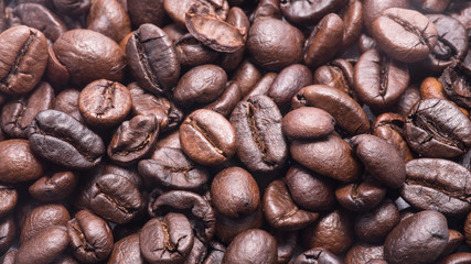 Fresh coffee beans, selective focus