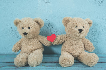 teddy bear adventures in love, selective focus 