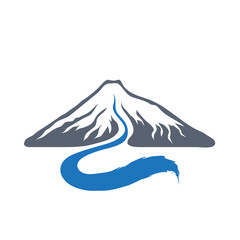 Mountain river, vector logo illustration.