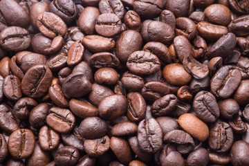 Fresh coffee beans, selective focus