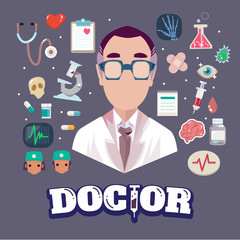doctor with elements. character - vector