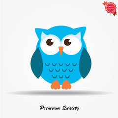 Owl. Single flat icon on white background. Vector illustration.