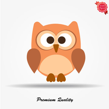 Owl. Single flat icon on white background. Vector illustration.