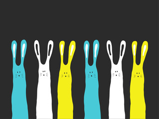 Naklejka premium Duże kolory królików tło, ilustracji wektorowych