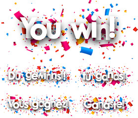 You win paper banner.