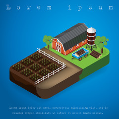 farm isometric landscape