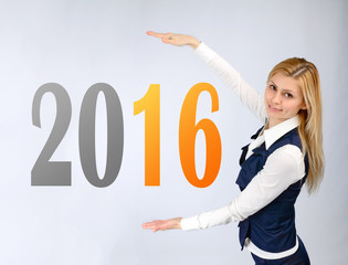 Business woman presents 2016