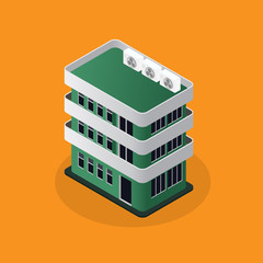  modern architecture  Isometric  modern architecture icon illustration.