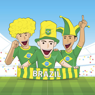 Brazil Sport Fan Vector