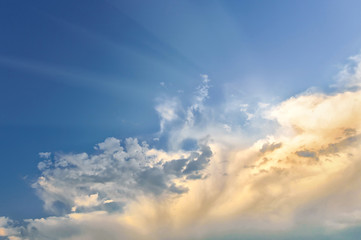 Bright evening sunset