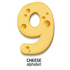 Obraz premium Cheese alphabet element number
