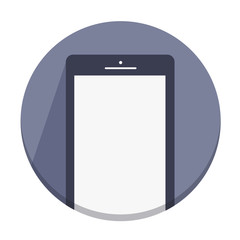 vector flat round icons with a finger and a mobile device with g