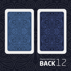The reverse side of a playing card for blackjack other game with a pattern