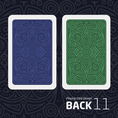 The reverse side of a playing card for blackjack other game with a pattern