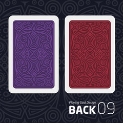 The reverse side of a playing card for blackjack other game with a pattern