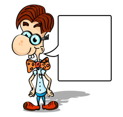 Vector illustration of a smart scientist on a white background