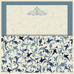Vintage invitation card with Victorian ornaments. Templates and samples.