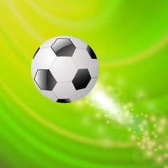 Obraz premium Ikona sportu piłki nożnej na zielonym tle niewyraźne fala