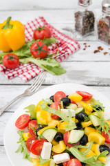 Greek salad top view