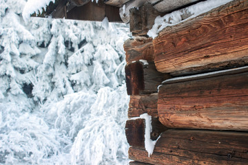 Details of wooden wall