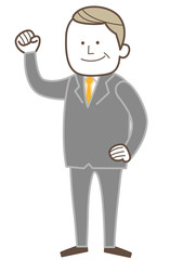 男性　ガッツポーズ