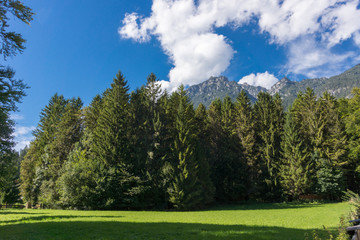 Fototapeta na wymiar Hausberg mountain hiking trail in Garmisch