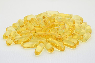 Heap of Omega-3 Fish oil Capsules