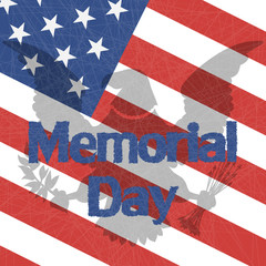 Obraz premium Happy Memorial day. American Eagle and flag for background