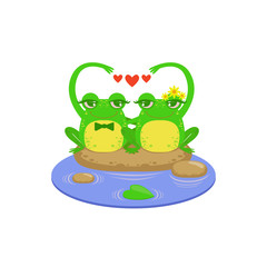 Cartoon Frog Character Couple