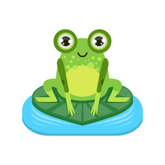 Smiling Cartoon Frog Character