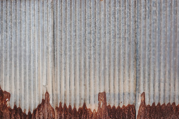 Rusty Corrugated metal texture surface.