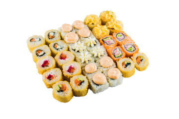 Sushi set isolated on white background
