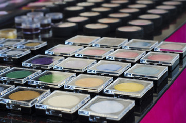 Colorful eye shadows for makeup.