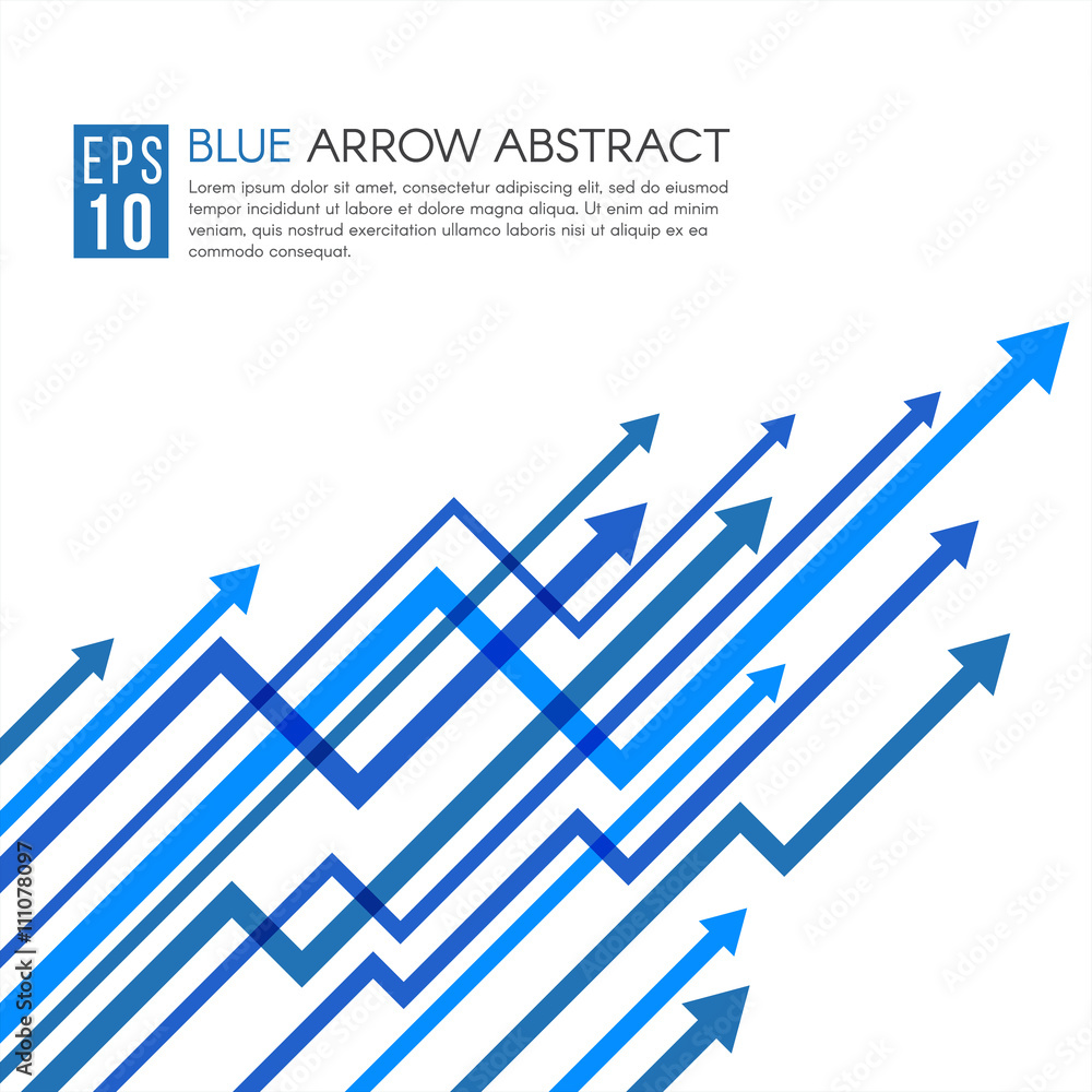 Poster blue arrow line up sharp vector abstract background