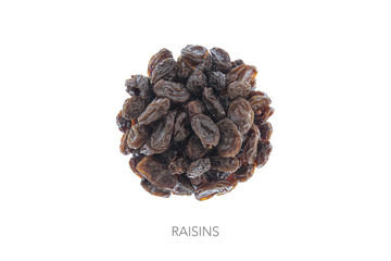 Dried raisins circle round ball