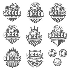 Vector Greyscale soccer logos
