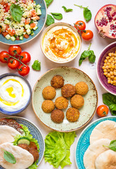 Table served with middle eastern traditional dishes