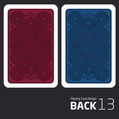 The reverse side of a playing card for blackjack other game with