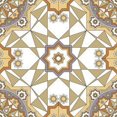Fototapeta premium Vector ornate seamless border in Eastern style. Line art element for design, place for text. Ornamental vintage frame for wedding invitations and greeting cards. Traditional gold decor.