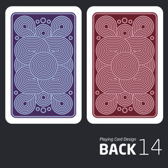 The reverse side of a playing card for blackjack other game with