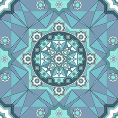 Background with Islamic Seamless Pattern. Vector illustration