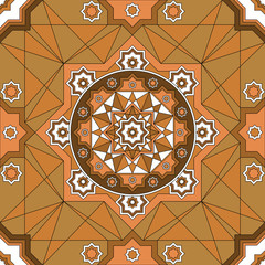 Oriental ornate seamless pattern. Ethnic bright seamless background. Vector illustration.