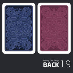 The reverse side of a playing card for blackjack other game with